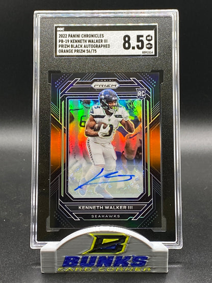 2022 Kenneth Walker III AUTOGRAPHED Orange Prizm 56/75 (Box 23)