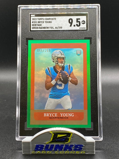 2023 Bryce Young Green Rainbow Foil 66/250 SGC 9.5 (Box 23)