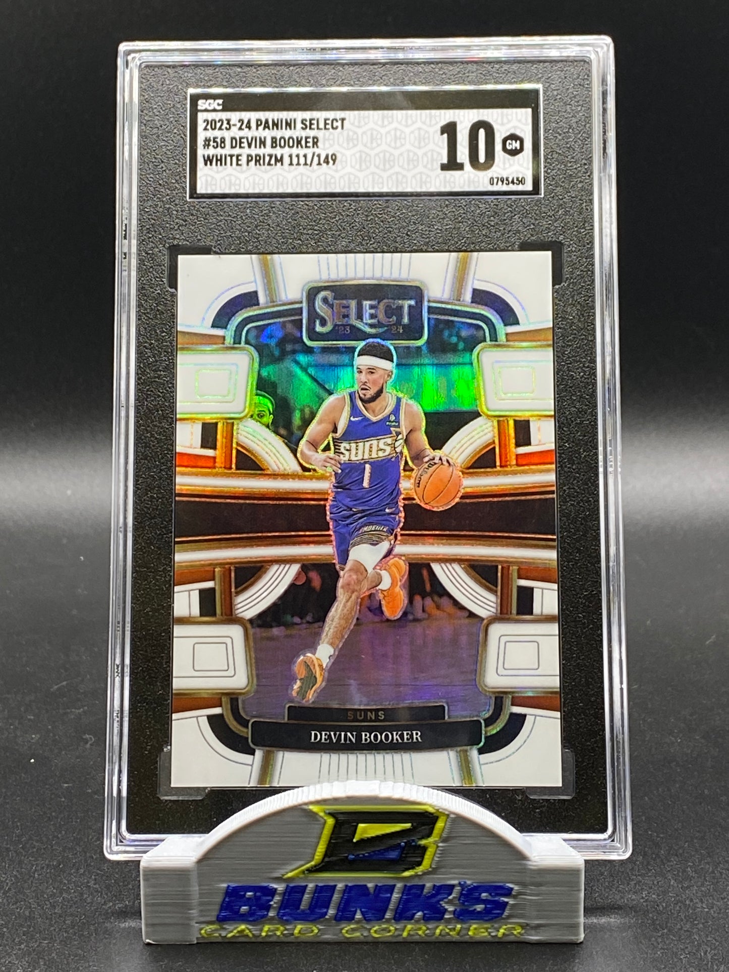 2023-24 Devin Booker White Prizm 111/149 SGC 10 (Box 23)