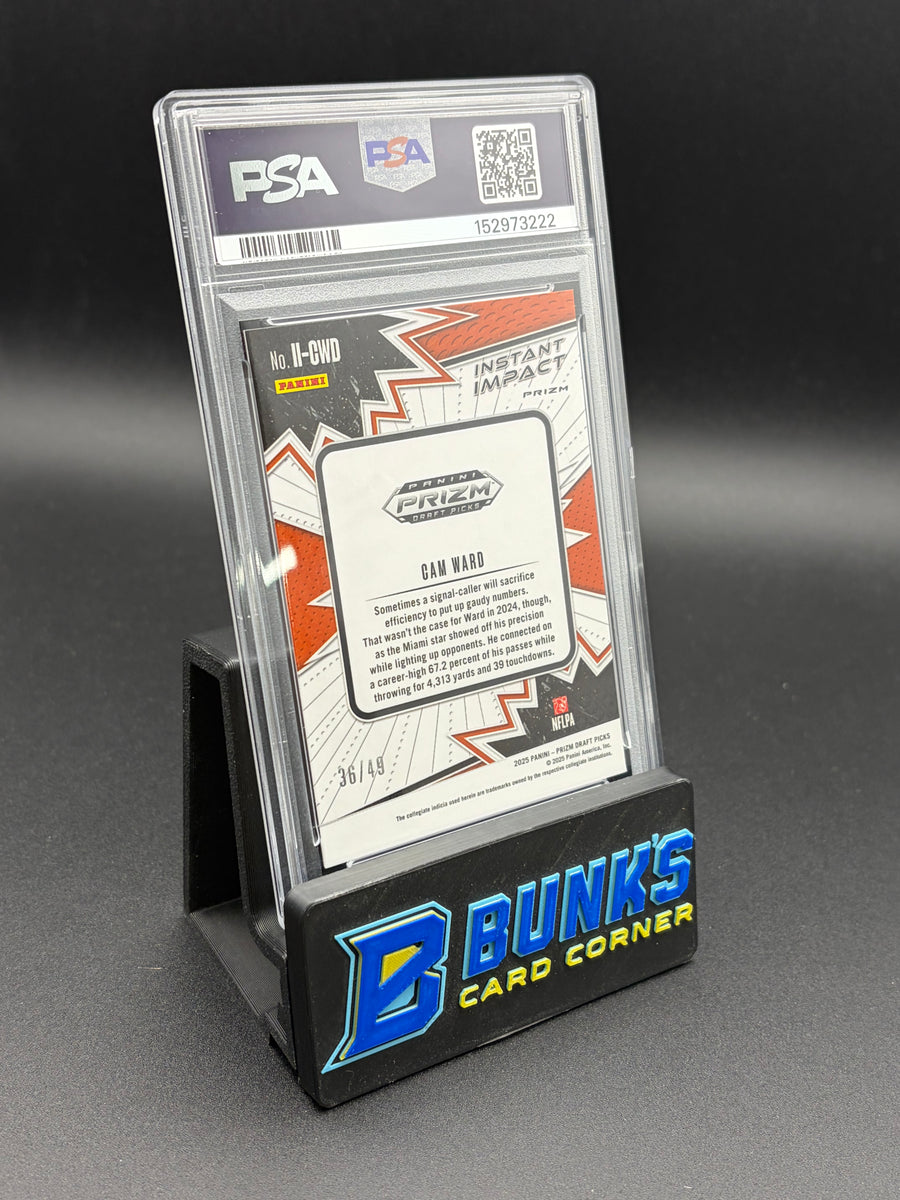 2025 Cam Ward Instant Impact Gold Flash PSA 9 RC 36/49