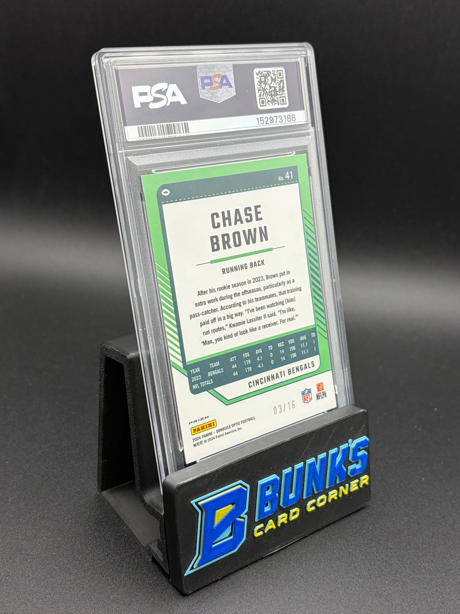 2024 Chase Brown Footballs Donruss Optic PSA 9 3/16