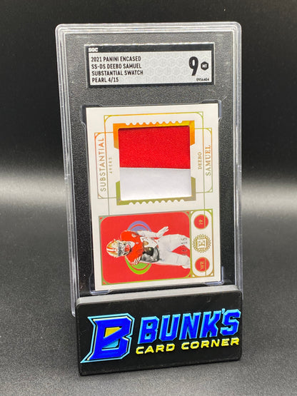 2021 Deebo Samuel Substantial Swatch Pearl Player Worn 4/15 SGC 9 (Box B51)