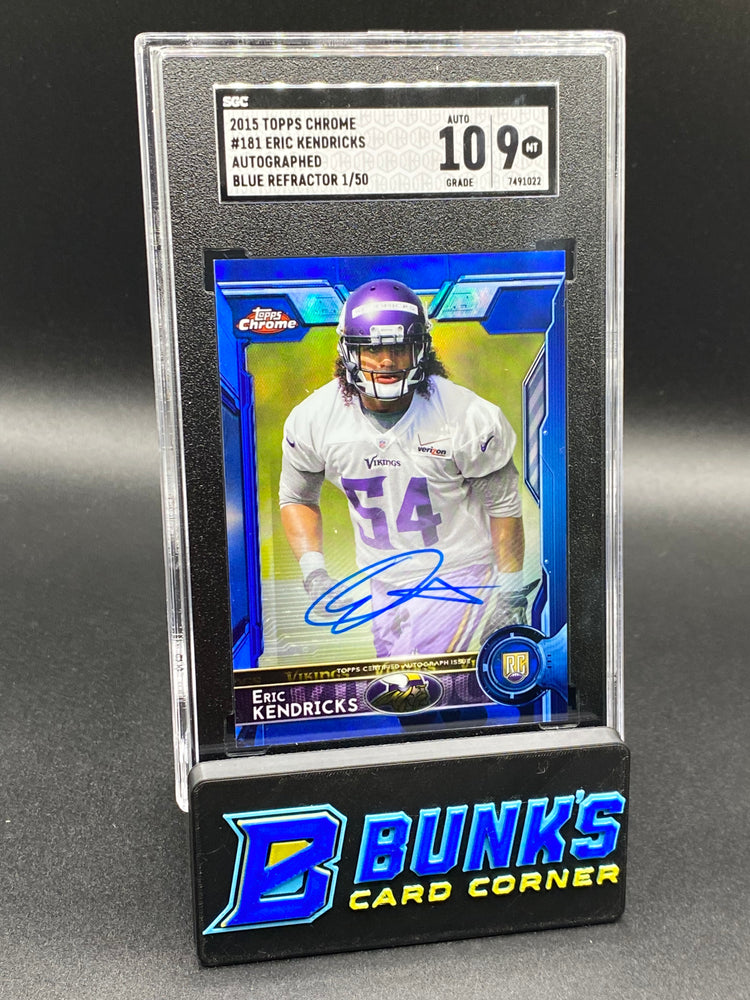 2015 Eric Kendricks Auto. Blue Refractor SGC 10/9