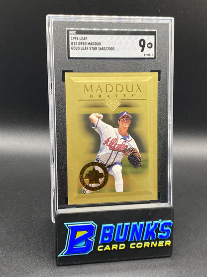 1996 Greg Maddux Gold Leaf Star SGC 9 (Box B51)