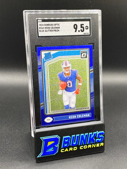2024 Keon Coleman Blue Glitter Prizm RC SGC 9.5 Case Hit (Box B52)