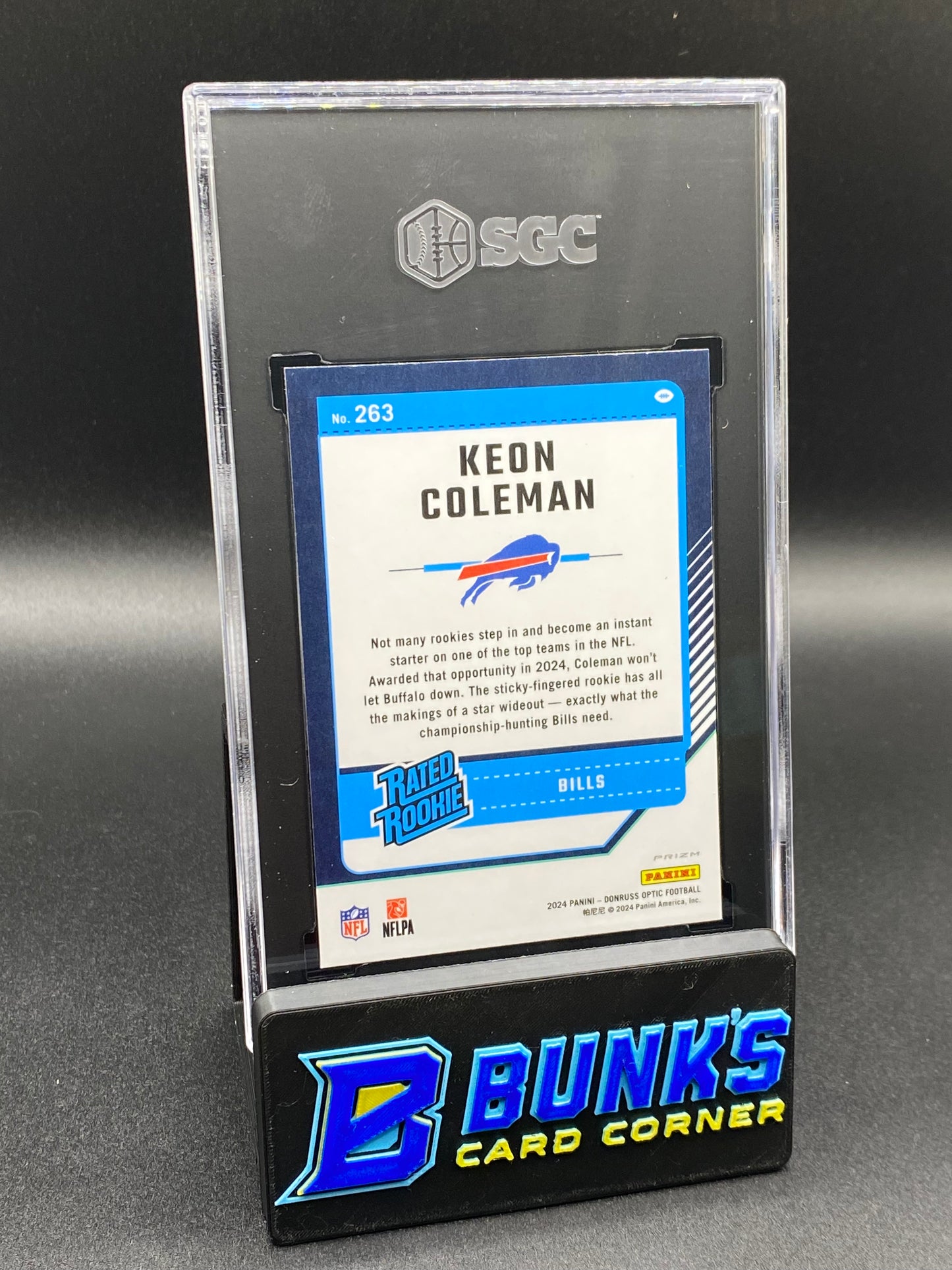 2024 Keon Coleman Blue Glitter Prizm RC SGC 9.5 Case Hit (Box B52)