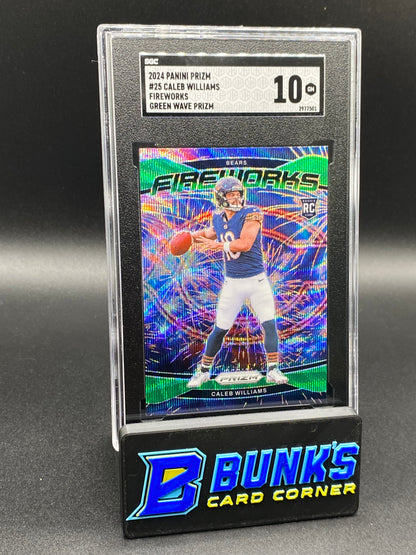 2024 Caleb Williams Fireworks Green Wave Prizm SGC 10 (Box B52)