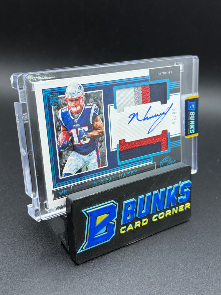 2019 N'Keal Harry Panini One Player Worn Material Auto Double Patch 9/99 RC