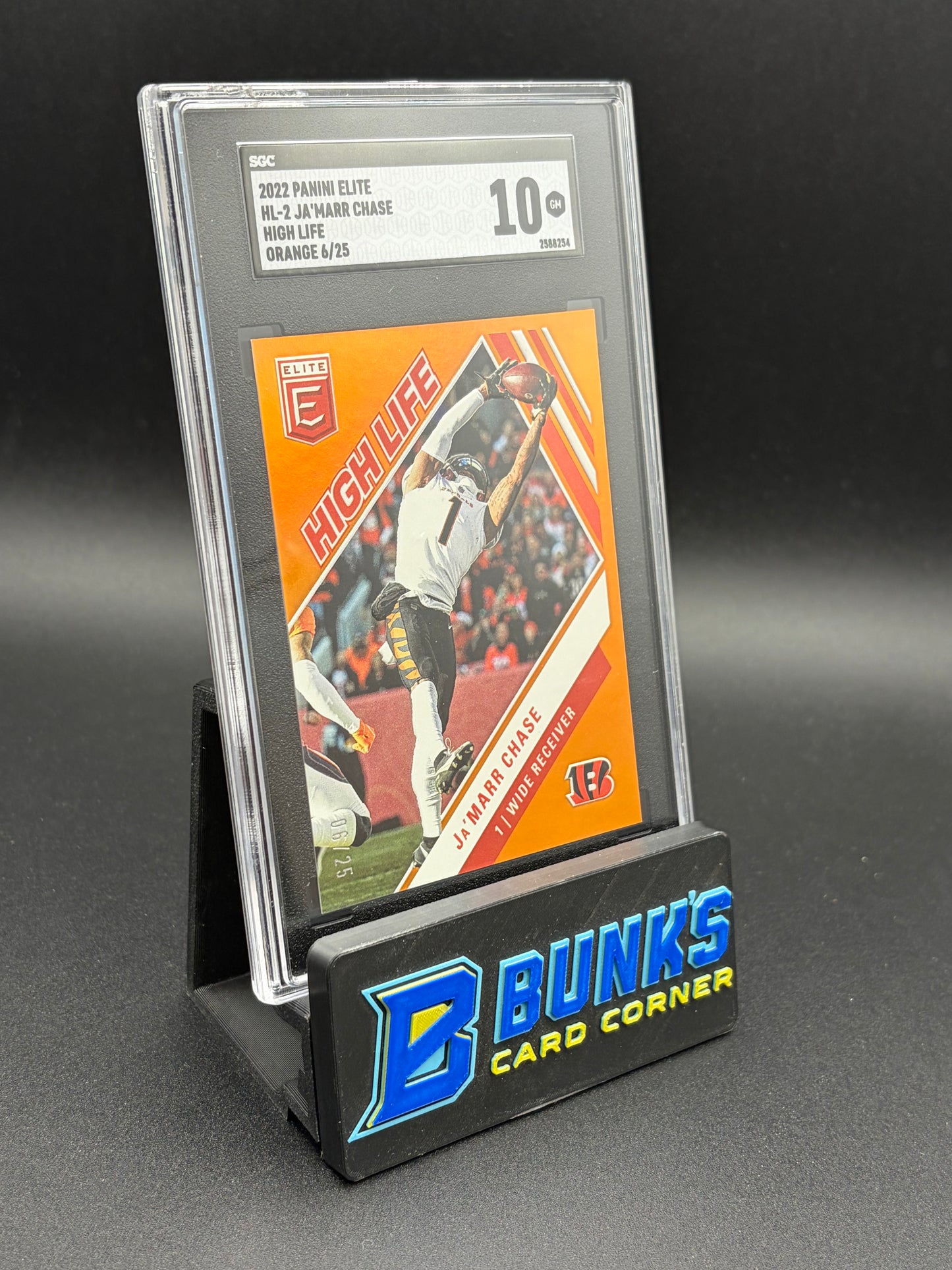2022 Ja'Marr Chase High Life Orange Elite SGC 10 6/25