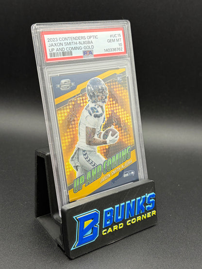 2023 Jaxon Smith Njigba Up and Coming Gold Optic PSA 10 RC 2/10