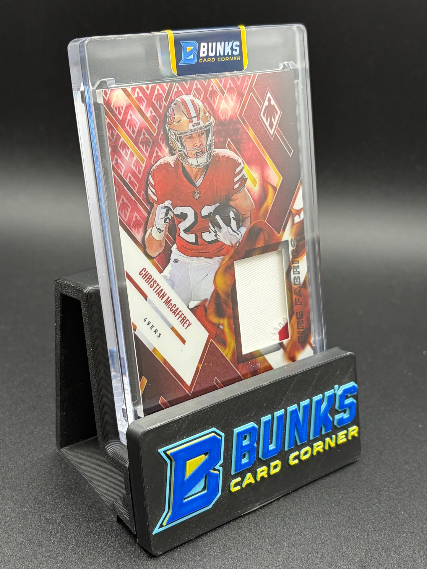 2022 Christian McCaffrey Phoenix Panini Fire Fabrics 6/75
