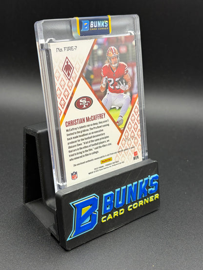 2022 Christian McCaffrey Phoenix Panini Fire Fabrics 6/75