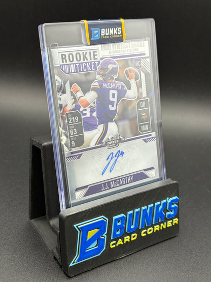 2024 JJ McCarthy Contenders Optic rookie Ticket Auto RC