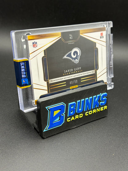 2018 Jared Goff Select Panini Material Game Worn 40/50