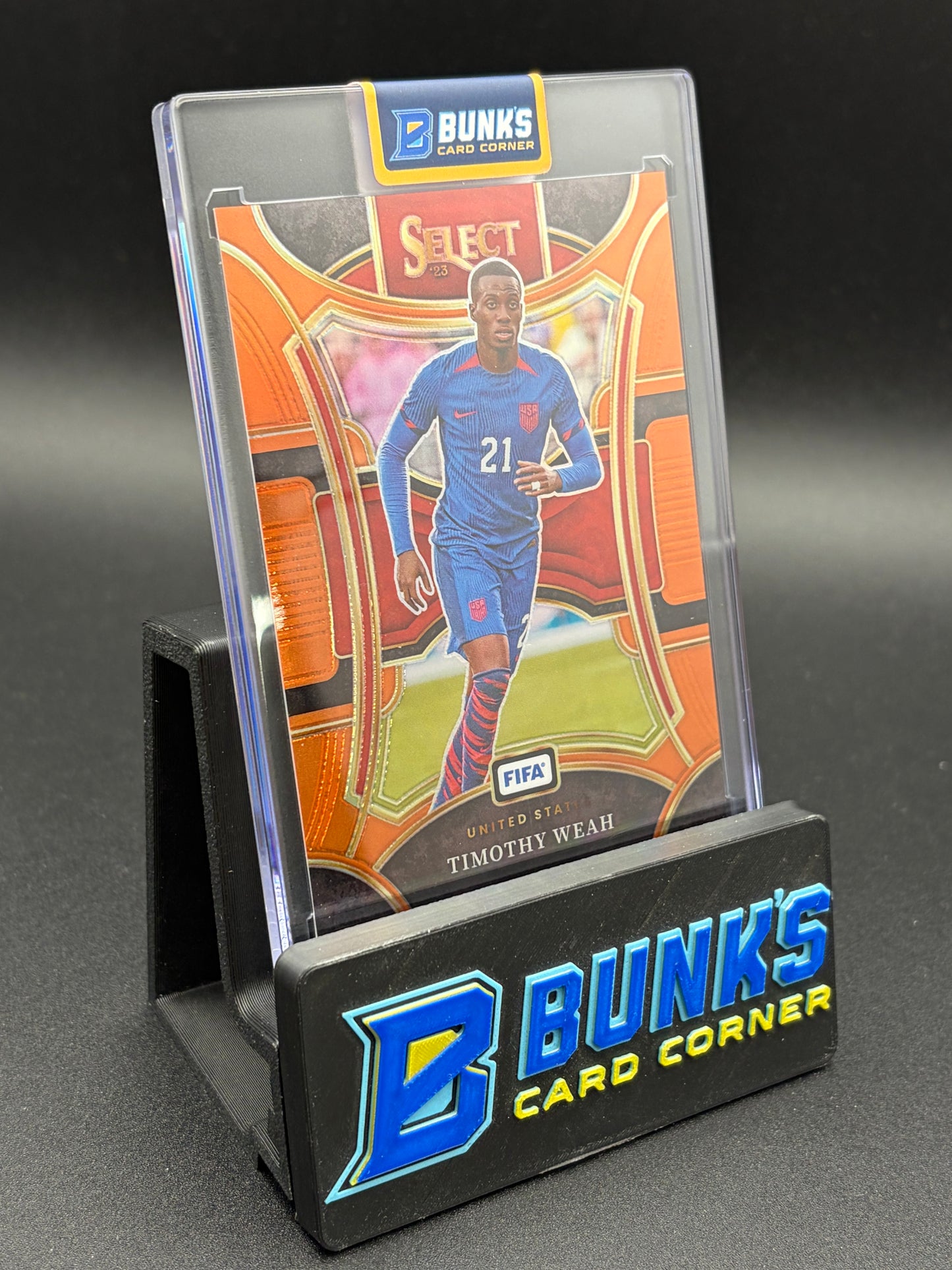 2023-24 Timothy Weah Select Prizm Fifa Orange 35/49