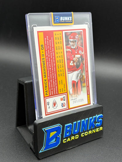 2025 Patrick Mahomes II Donruss Optic Blue & Red 281/399
