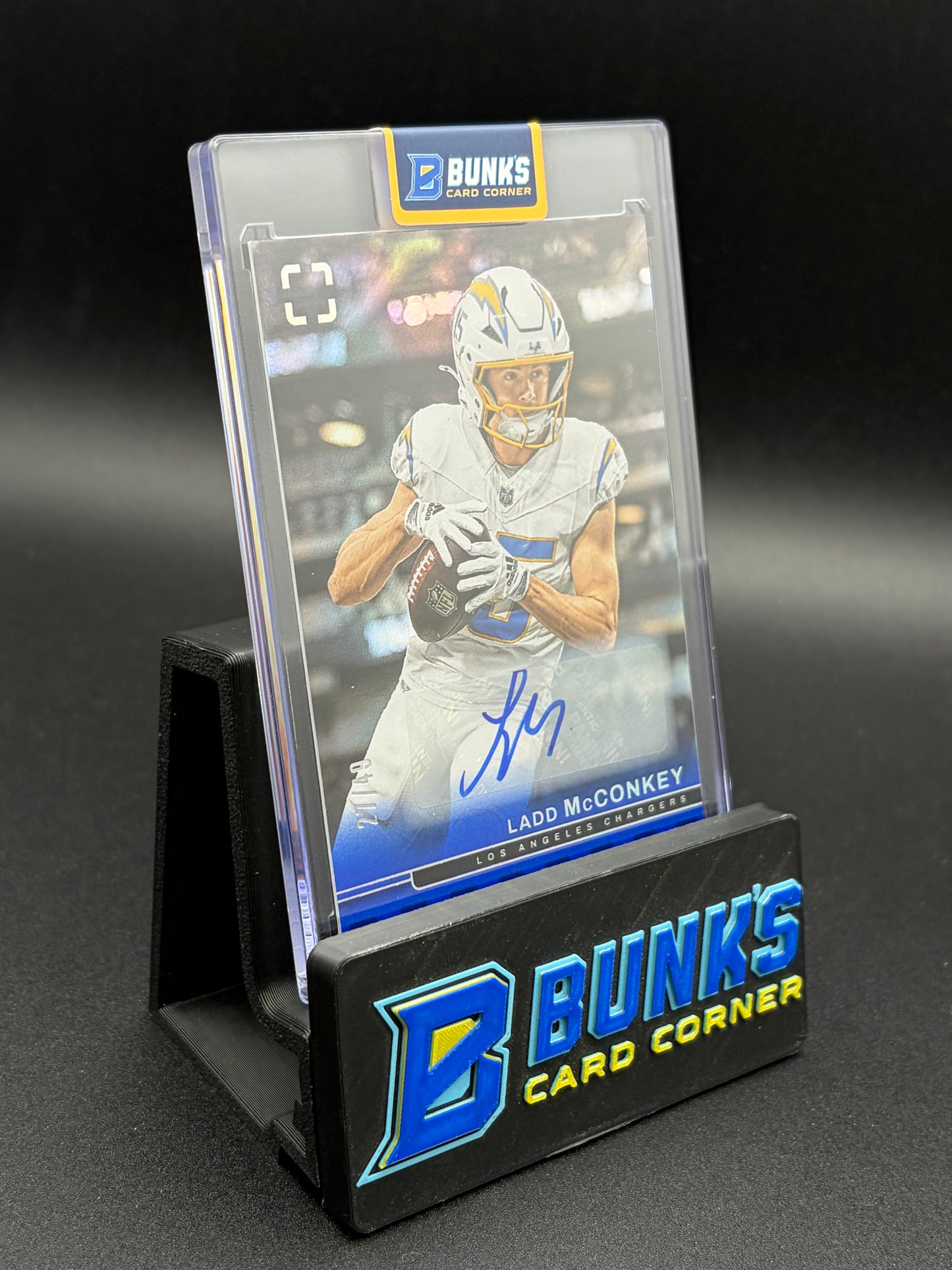 2025 Ladd McConkey Photogenic Panini Blue Auto 27/49