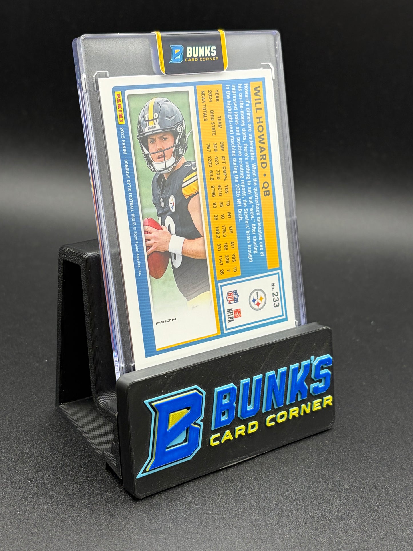 2025 Will Howard Donruss Optic Panini Blue & Yellow RC