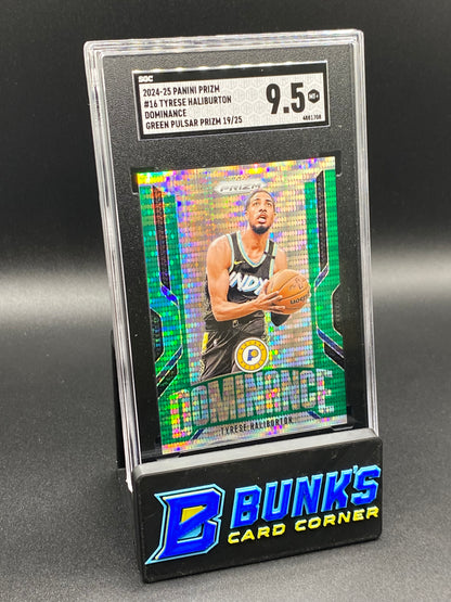 2024-25 Tyrese Haliburton Dominance Green Pulsar Prizm SGC 9.5 (Box B54)
