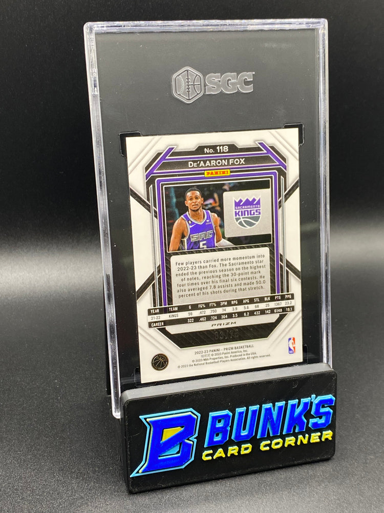 2022-23 De'Aaron Fox Purple Fast Break Prizm SGC 9.5