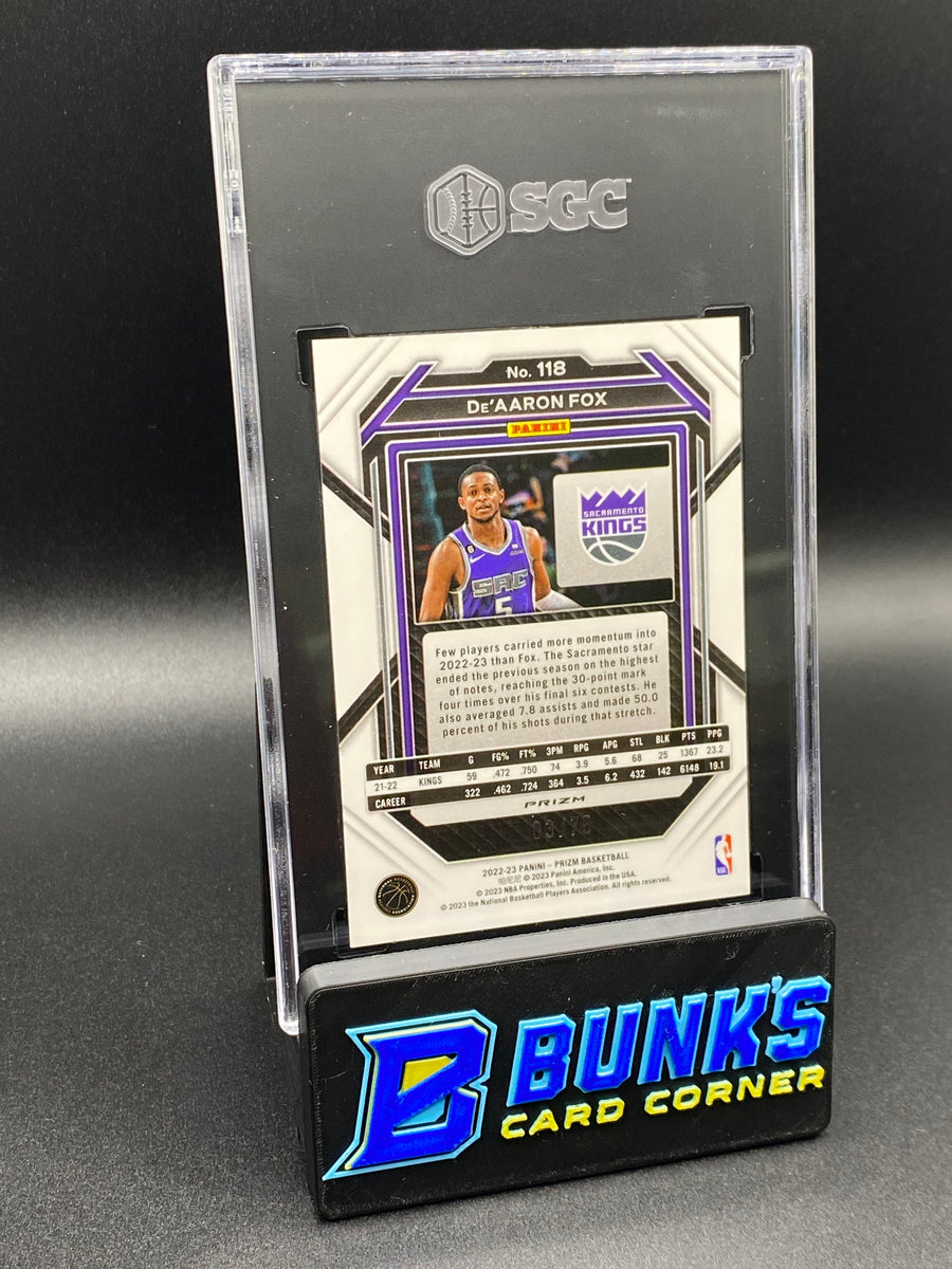 2022-23 De'Aaron Fox Purple Fast Break Prizm SGC 9.5