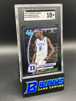 2024-25 Khaman Maluach Black Wave Refractor 1st Bowman SGC 10