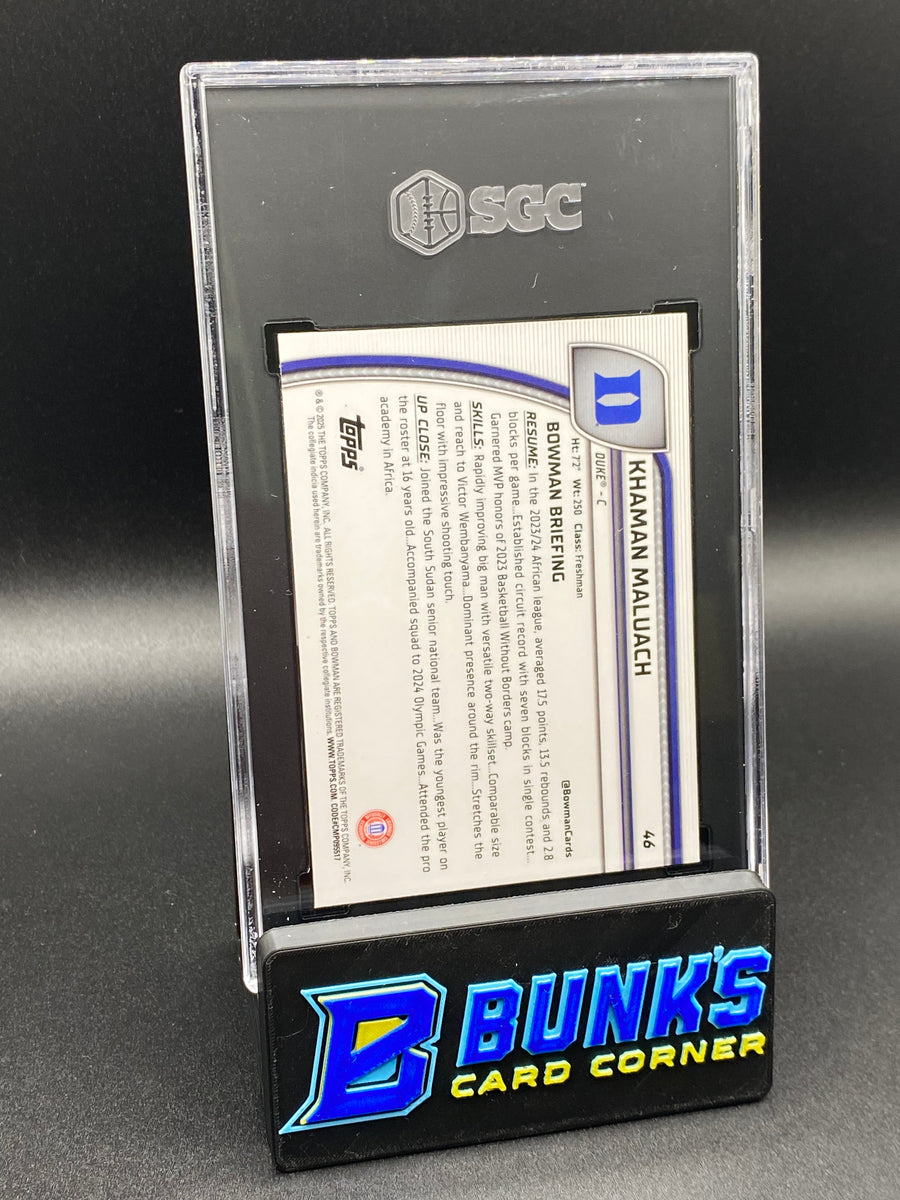 2024-25 Khaman Maluach Black Wave Refractor 1st Bowman SGC 10