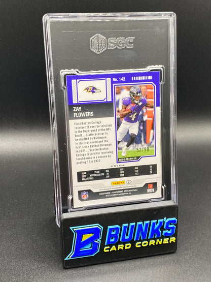 2023 Zay Flowers Auto. Variation Red Prizm RC SGC 10/9 (Box B54)