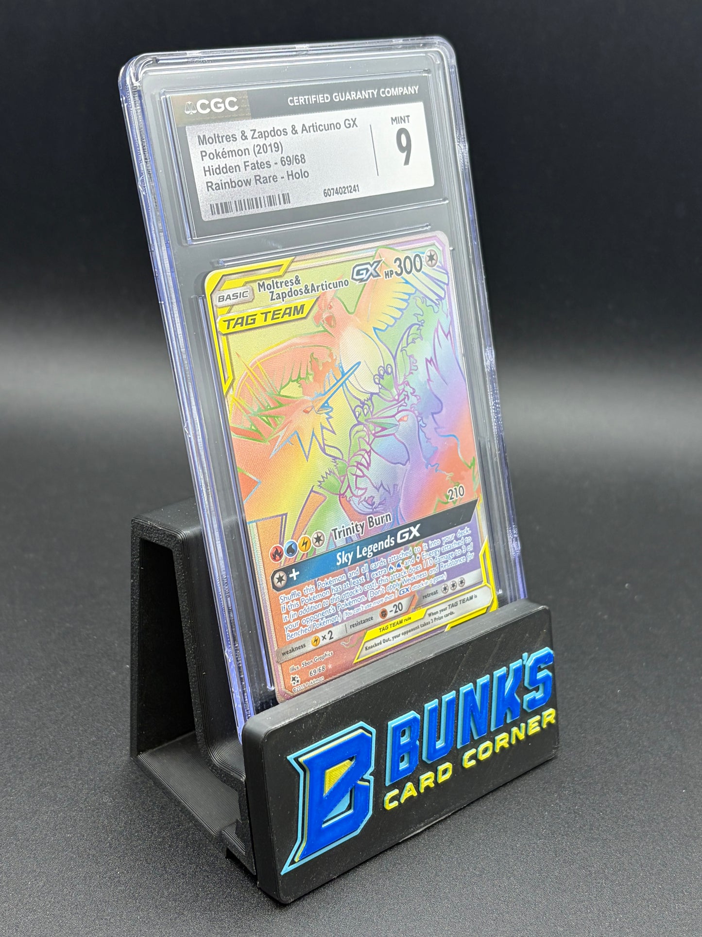 Moltres & Zapdos & Articuno GX Rainbow Rare Holo CGC 9