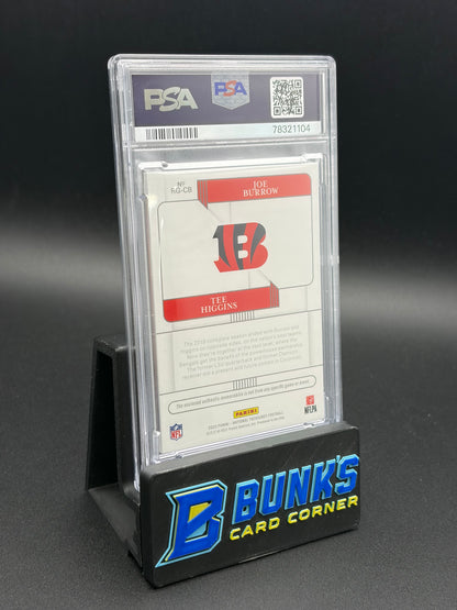 2020 Joe Burrow & Tee Higgins National Treasures PSA 9 RC 14/25