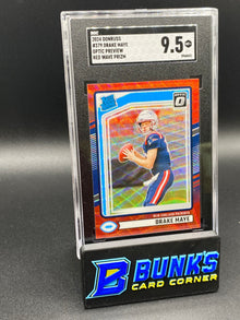 2024 Drake Maye Optic Preview Red Wave Prizm RC SGC 9.5 (Box B55)