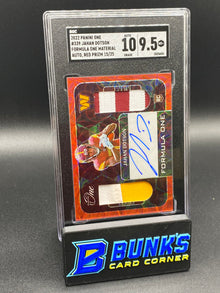 2022 Jahan Dotson Formula One Material Auto. Red Prizm RPA SGC 10/9.5 (Box B55)