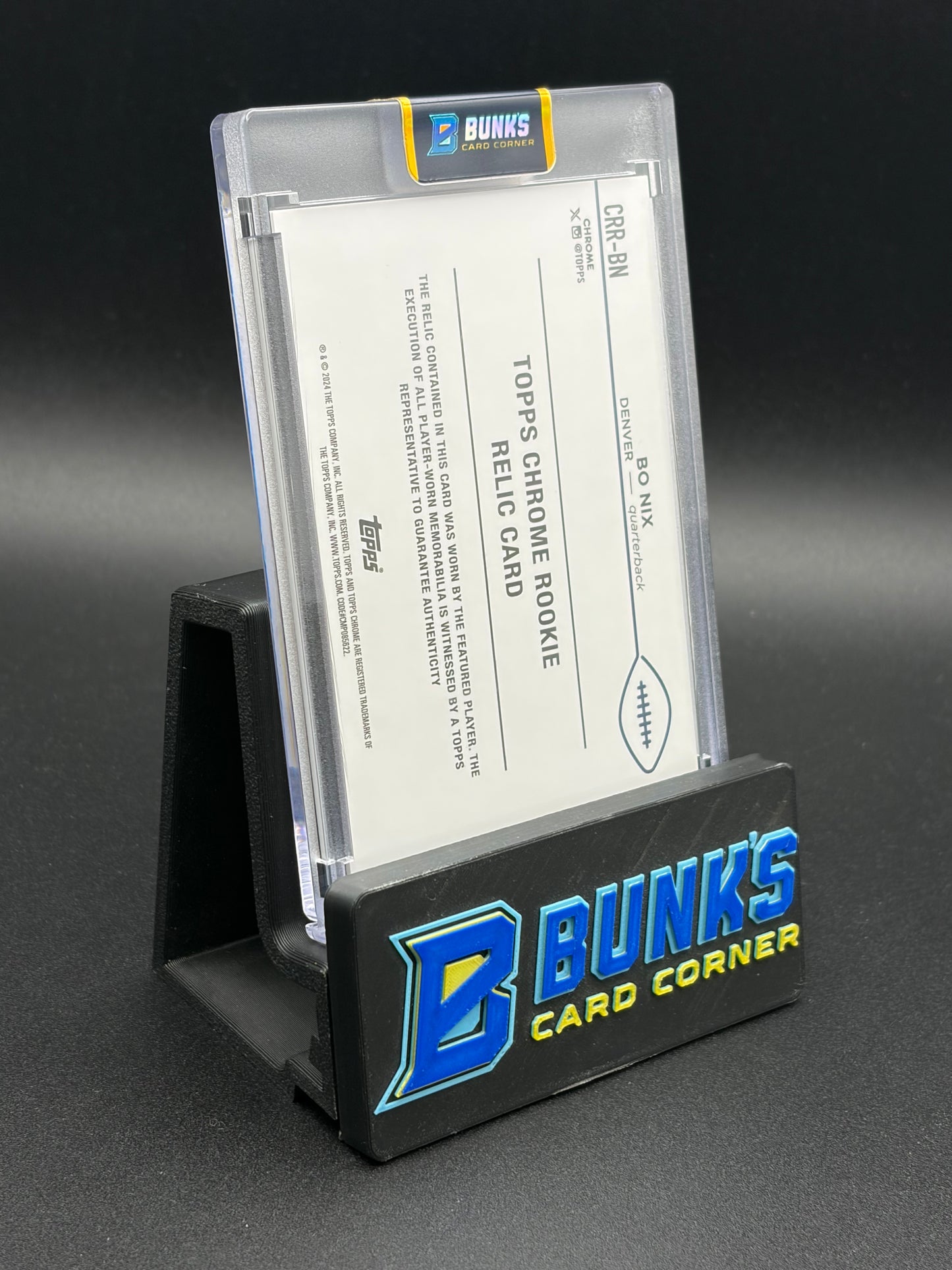 2024 Bo Nix Topps Chrome Rookie Relic Patch RC
