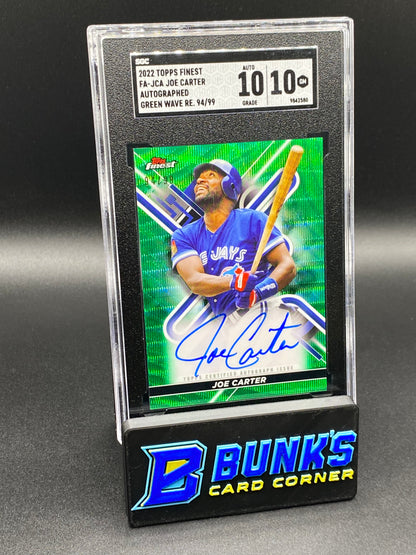 2022 Joe Carter Auto. Green Wave Re. SGC 10/10 (Box B53)
