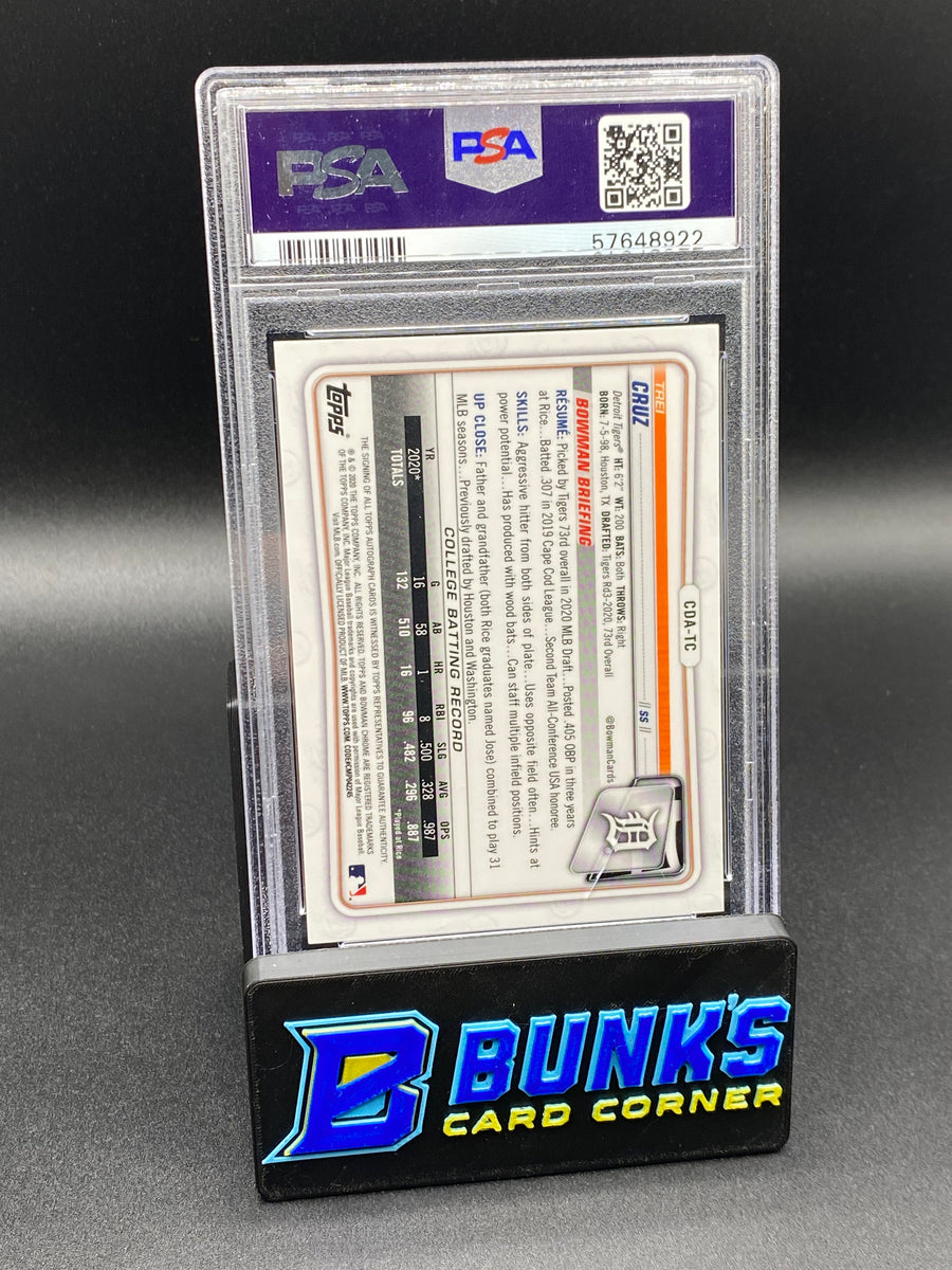 2020 Trei Cruz 1st Bowman Gold Wave Ref. Auto. PSA 10