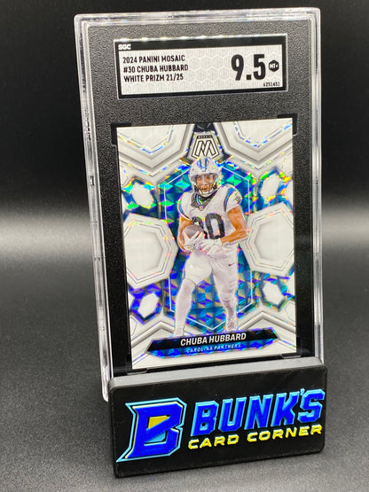 2024 Chuba Hubbard White Prizm SGC 9.5 (Box B56)