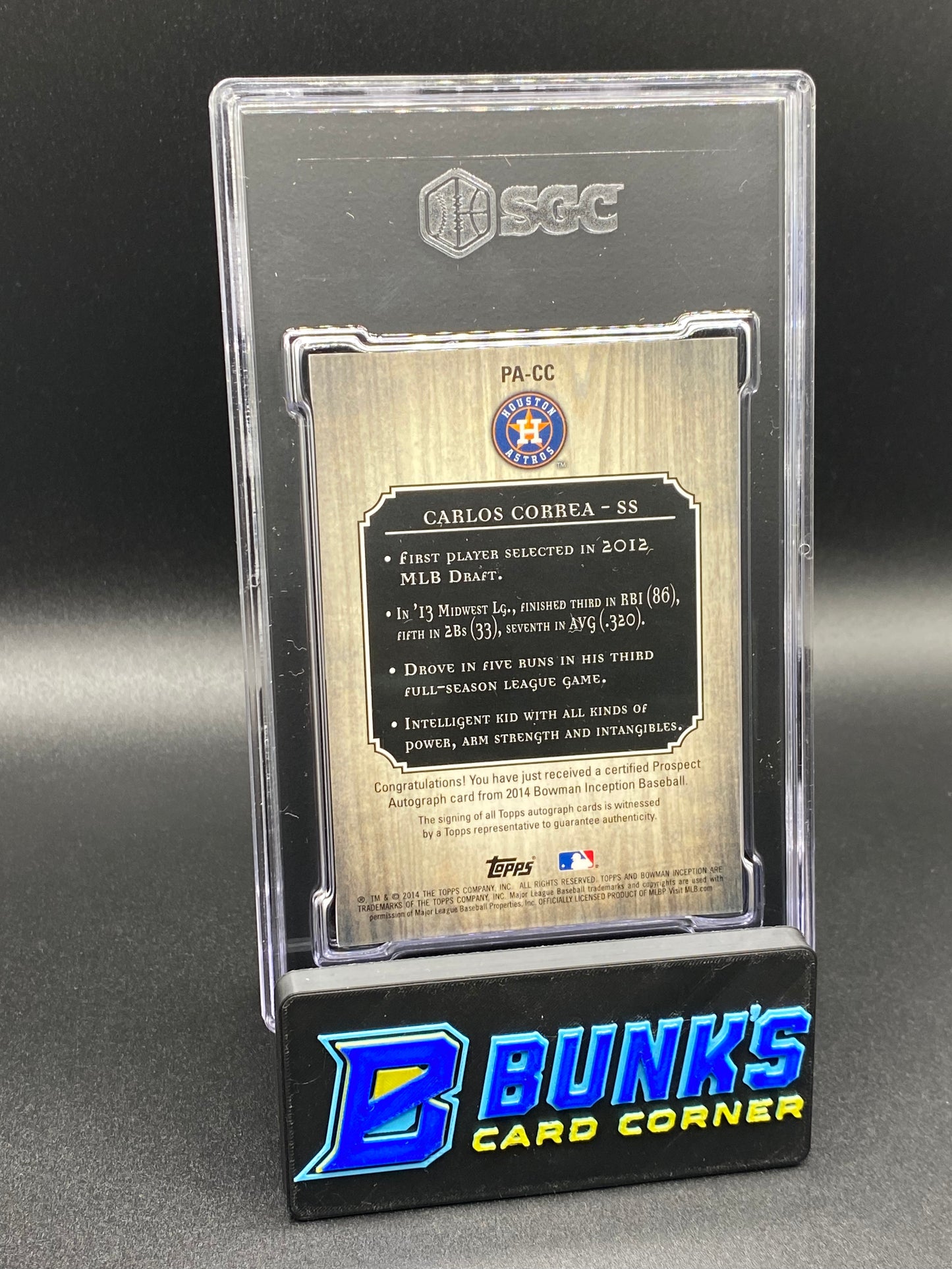 2014 Carlos Correa Prospect Auto. SGC 9 (Box B56)
