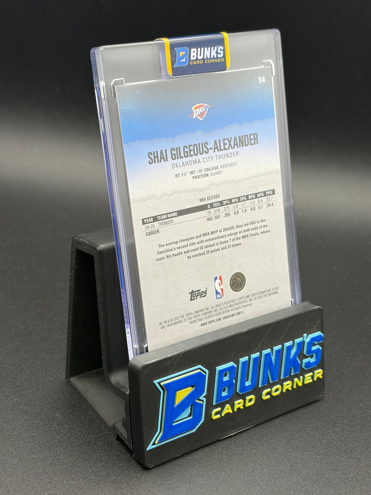 2026 Shai Gilgeous Alexander Yellow Round 1 Pick 11