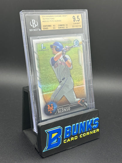 2016 Pete Alonso Refractors Chrome Draft Beckett 9.5