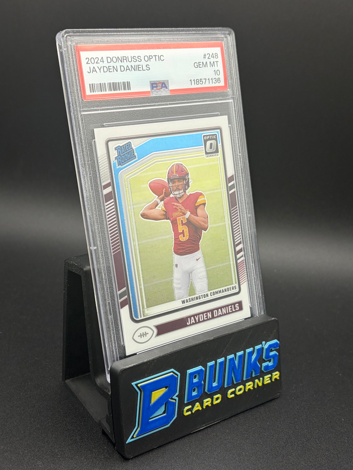 2024. Jayden Daniels Donruss Optic PSA 10 RC