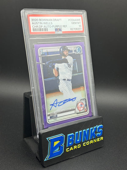 2020 Austin Wells Purple Refractor Bowman Draft PSA 10 208/250
