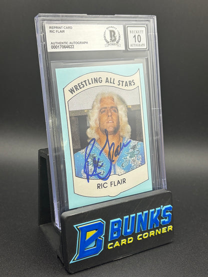 1982 Ric Flair Wrestling All Stars Beckett 10 Auto