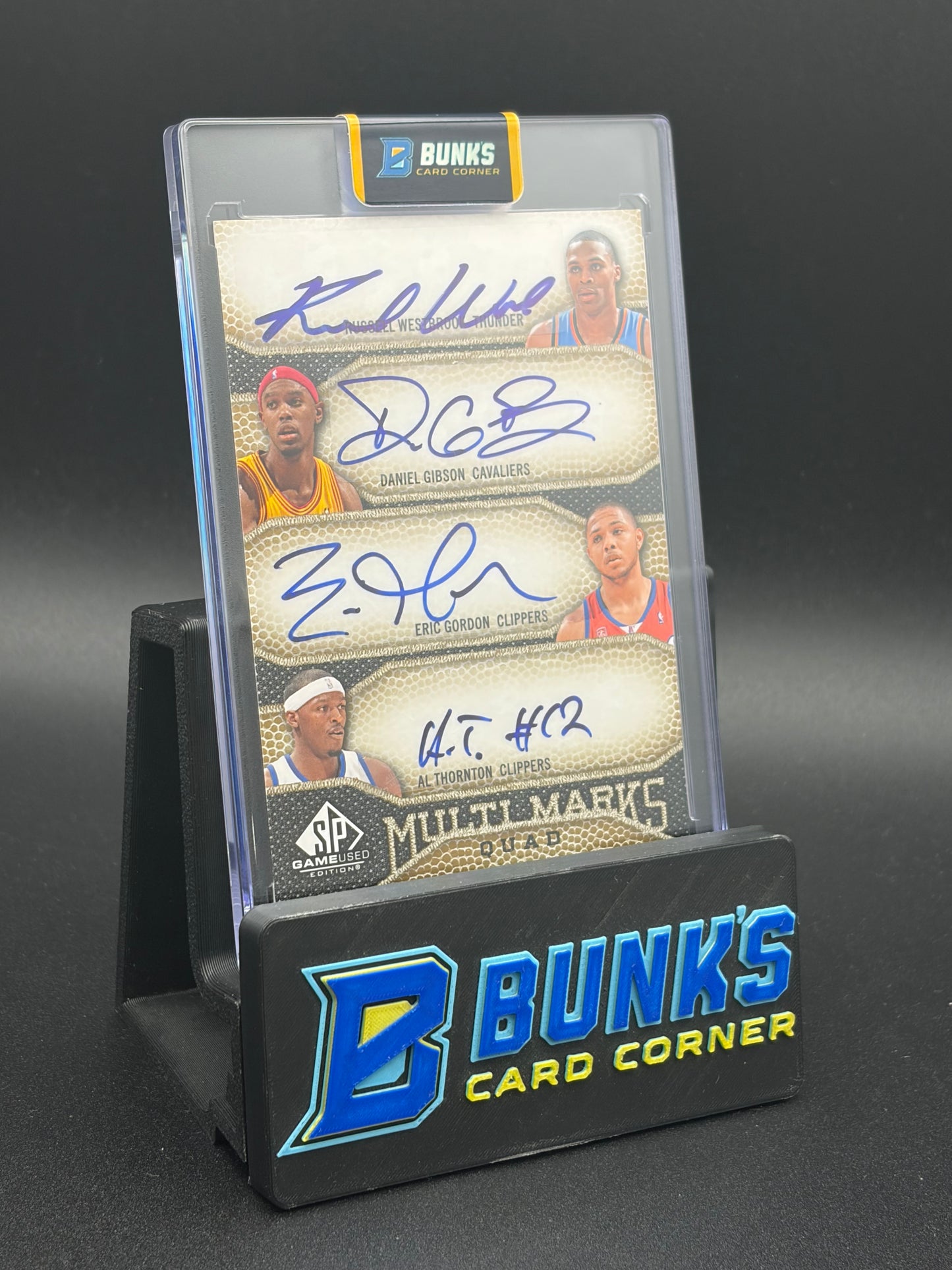 2009-10 Russel Westbrock & Daniel Gibson & Eric Gordon & Al Thornton Multi Marks Quad Auto 32/50