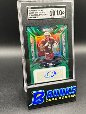 2024 Keon Coleman Sensational Sig. green Prizm SGC 10/10