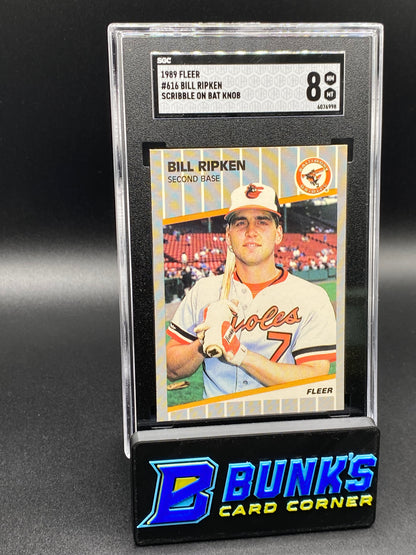 1989 Bill Ripken Scribble on bat Knob SGC 8 (Box B58)