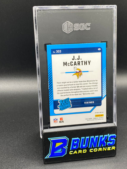 2024 JJ McCarthy Optic Preview Pink Prizm RC SGC 10 (Box B58)