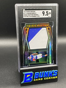 2018 Saquon Barkley Rookie Eruption Mat. Player Worn Electric Etch Orange RC SGC 9.5