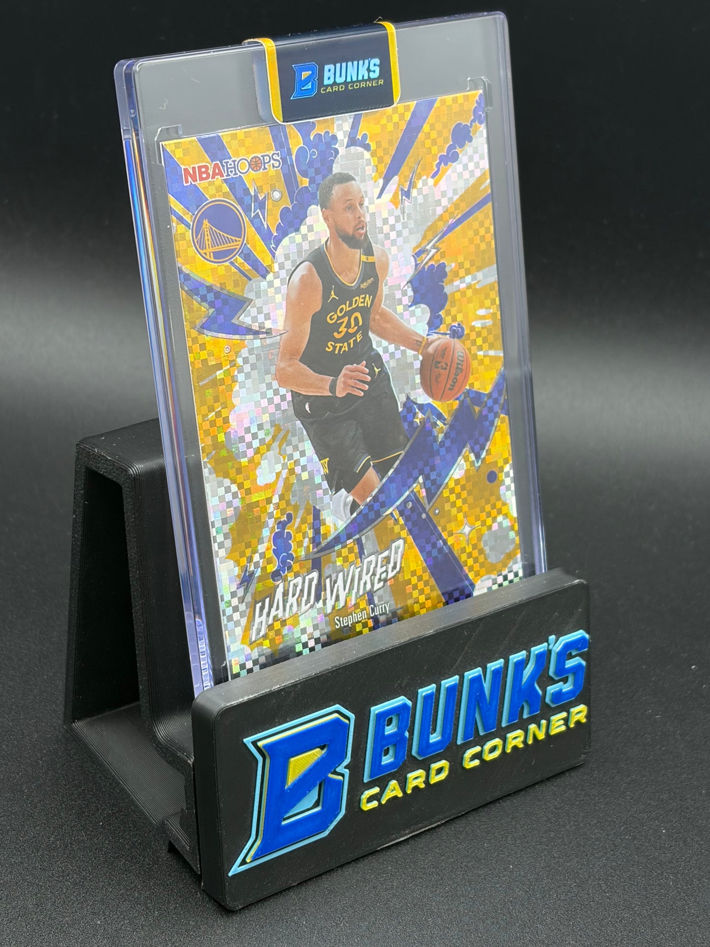 2026 Stephen Curry Hard Wired Blue & Yellow Pixel Burst