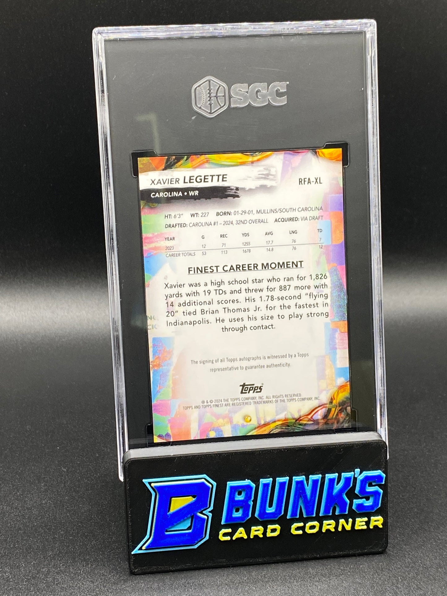 2024 Xavier Legette Rookie Auto. SGC 10/10 (Box B59)