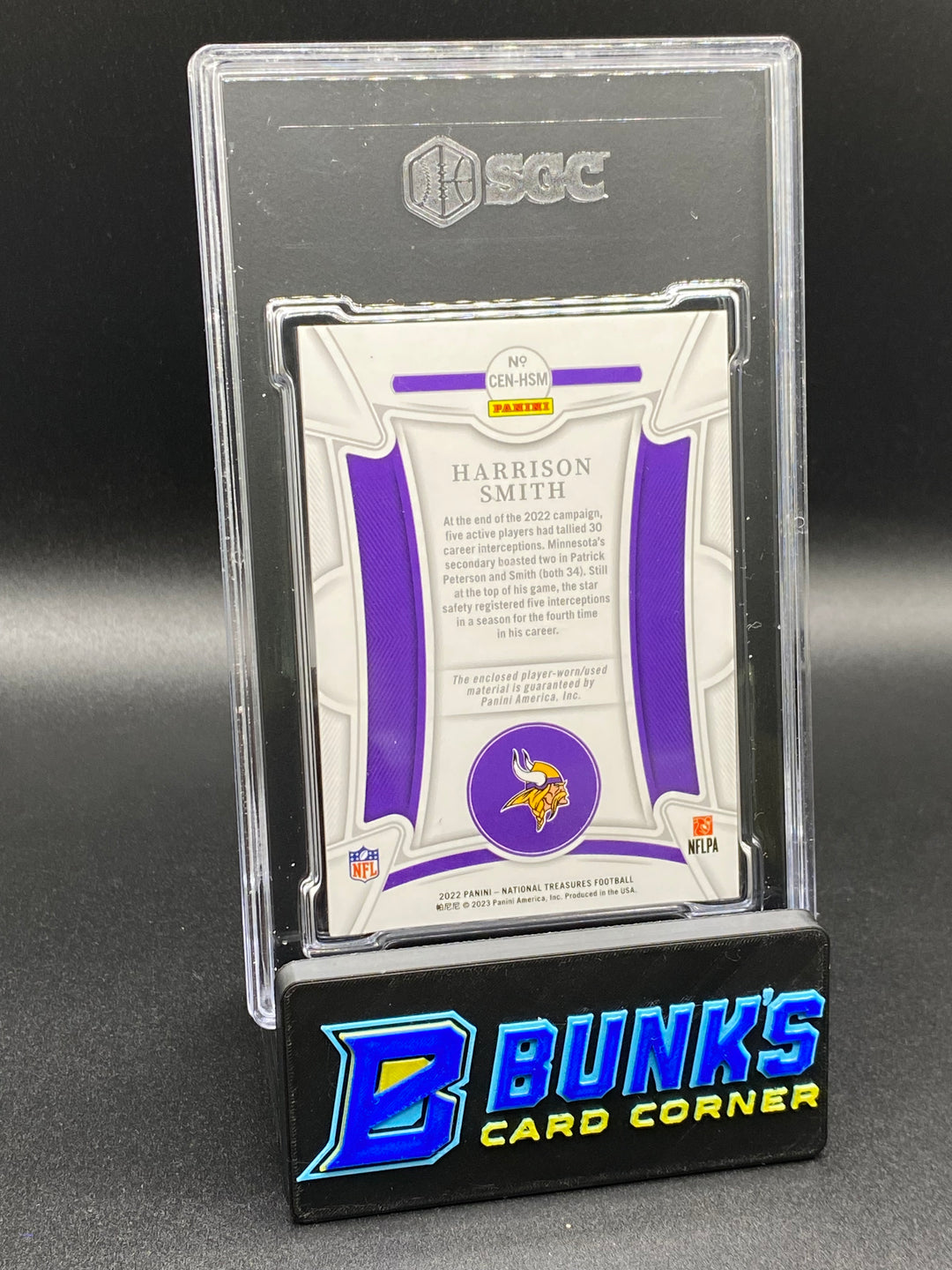 2022 Harrison Smith Century Materials Player Worn-Patch SGC 9.5 – Bunk ...